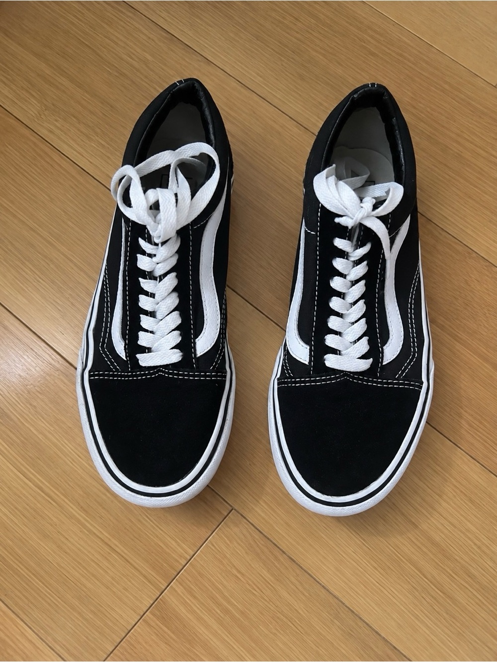 Vans Black and White Old Skool Low-Top Sneakers